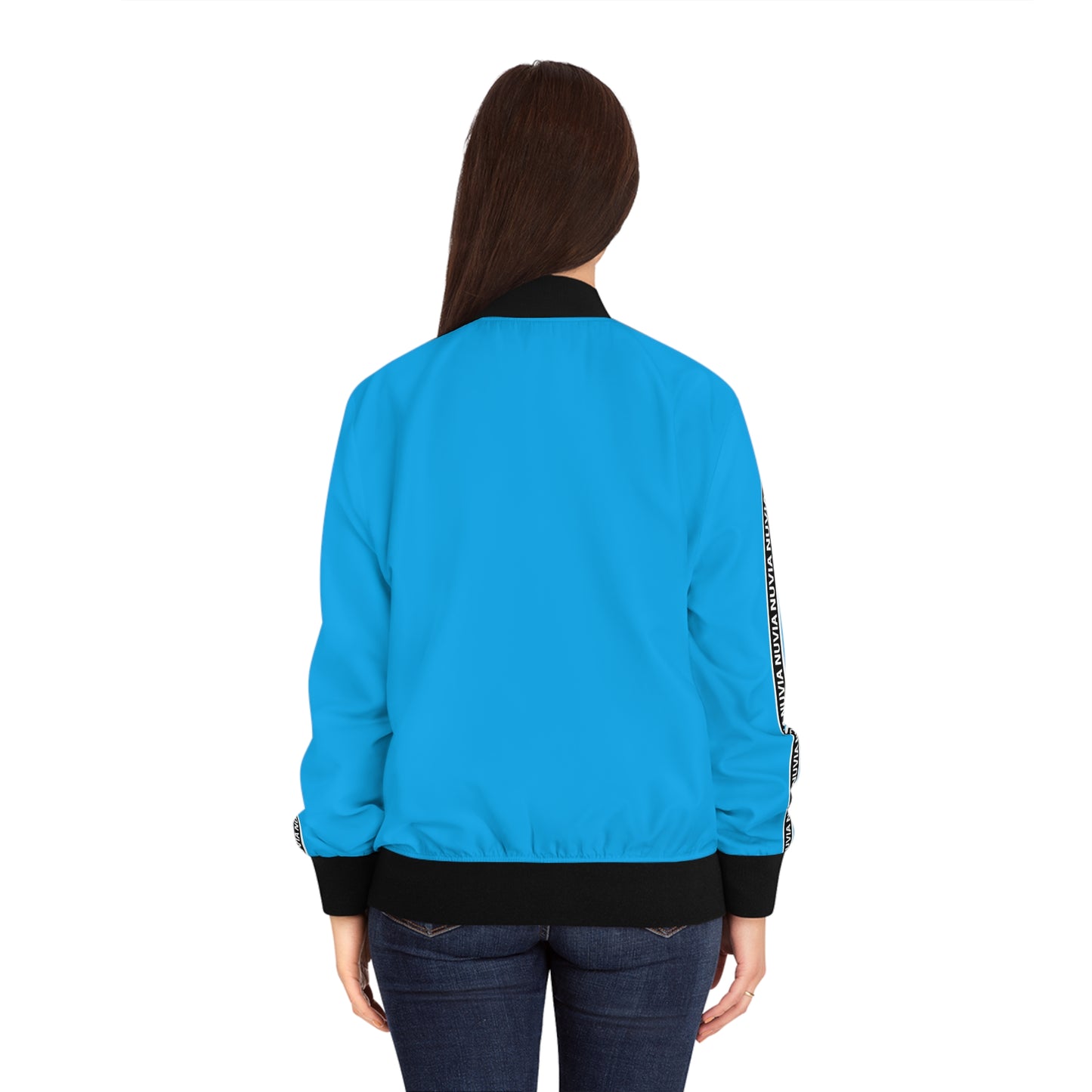 Nuvia bright blue Women's Bomber Jacket (AOP)