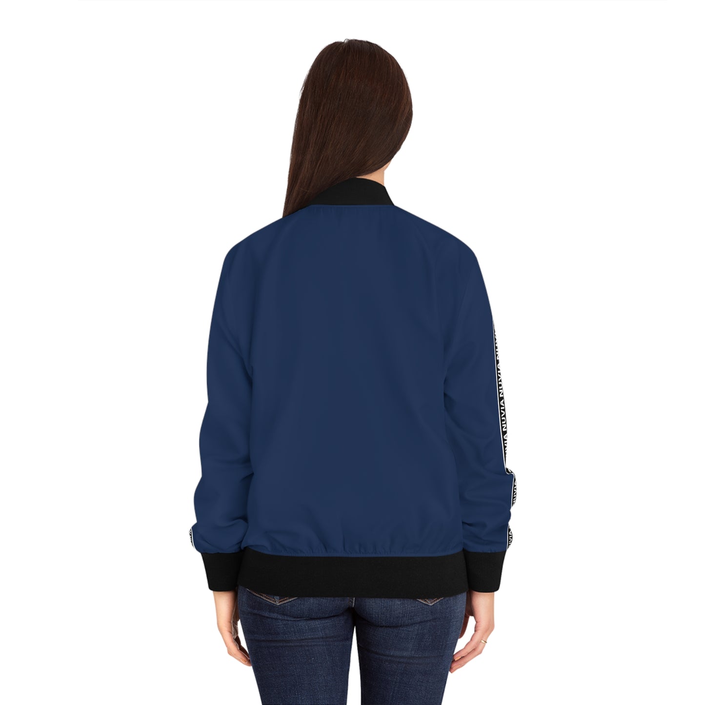 Nuvia blue Women's Bomber Jacket (AOP)