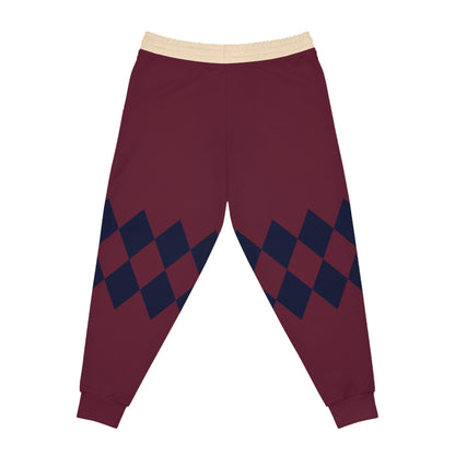 Burgundy Athletic Joggers (AOP)