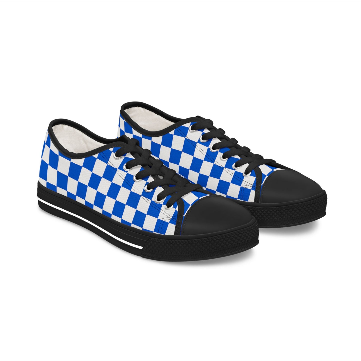 Blue Checkered Pattern Women's Low Top Sneakers - Stylish Casual Footwear, Fashionable Comfortable Shoes, Summer Sneakers, Trendy Gift for [...]