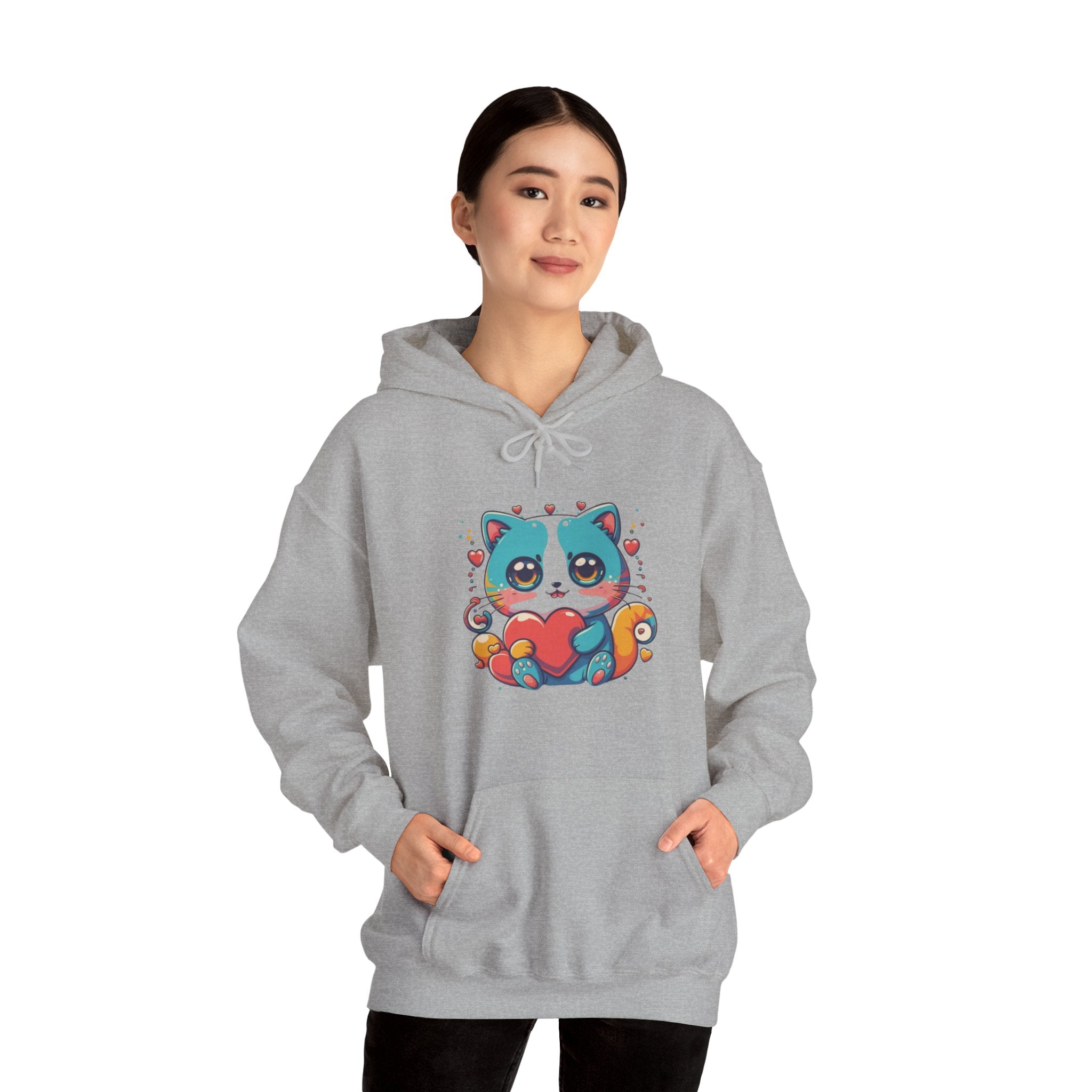 Cute Cat Unisex Heavy Blend™ Hooded Sweatshirt