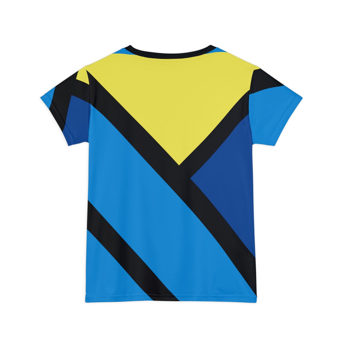 Geometric blue Pattern Women’s Short Sleeve Shirt - Vibrant Casual Tee for Summer