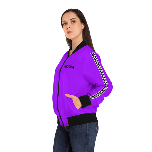 Nuvia purple Women's Bomber Jacket (AOP)