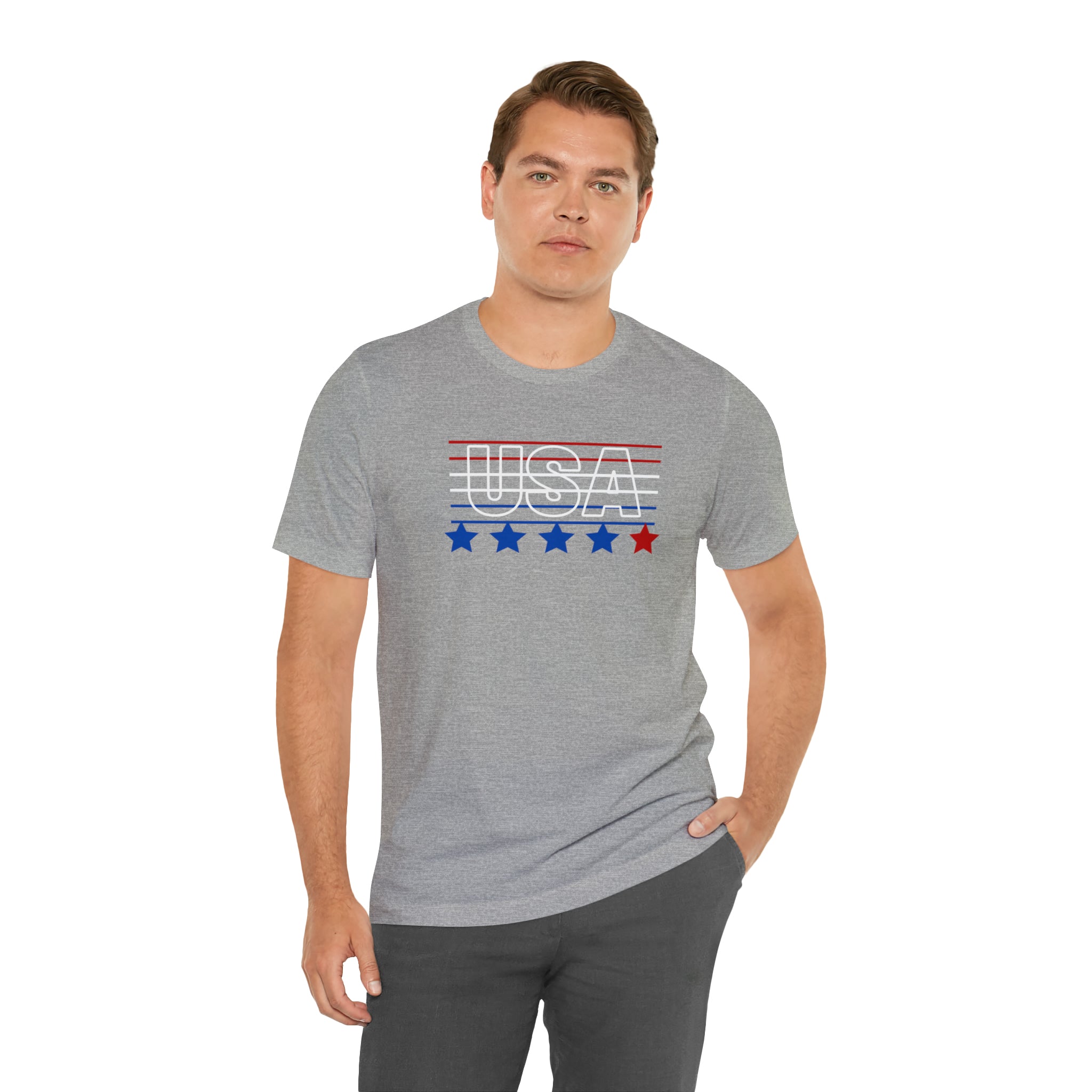 USA FLAG COLOR  UNISEX JERSEY T-SHIRT