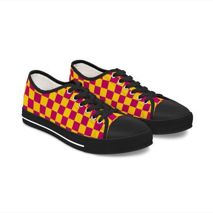Vibrant Checkerboard Low Top Sneakers for Stylish Women, Trendy Footwear, Casual Chic, Summer Fashion, Unique Gift Idea