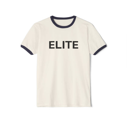 Elite Unisex Cotton Ringer T-Shirt, Casual Tee, Birthday Gift, Graphic Shirt, Everyday Wear, Relaxed Style, Comfortable Fashion