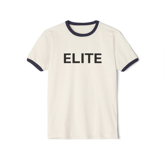 Elite Unisex Cotton Ringer T-Shirt, Casual Tee, Birthday Gift, Graphic Shirt, Everyday Wear, Relaxed Style, Comfortable Fashion