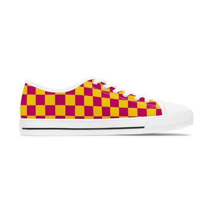 Vibrant Checkerboard Low Top Sneakers for Stylish Women, Trendy Footwear, Casual Chic, Summer Fashion, Unique Gift Idea