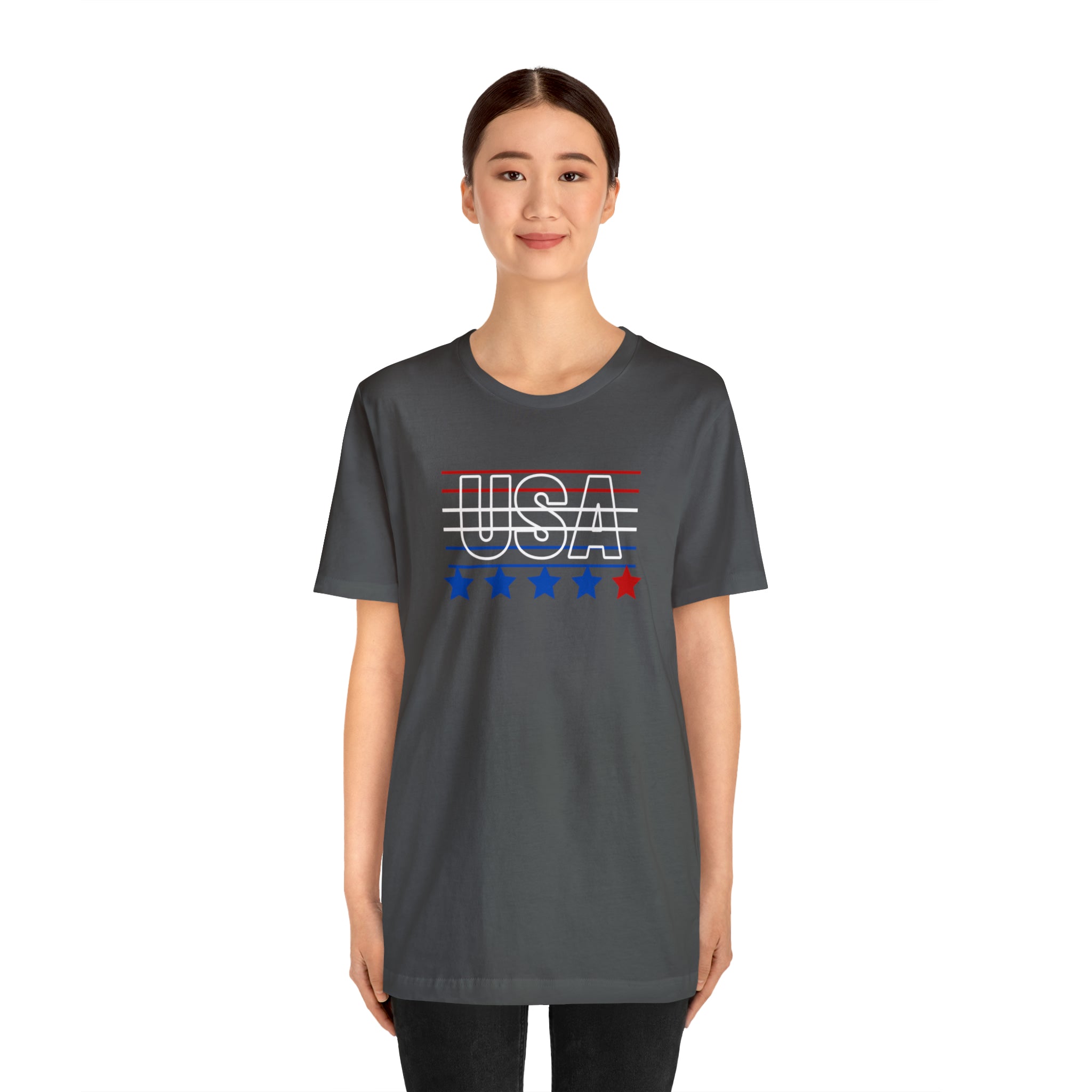 USA FLAG COLOR  UNISEX JERSEY T-SHIRT