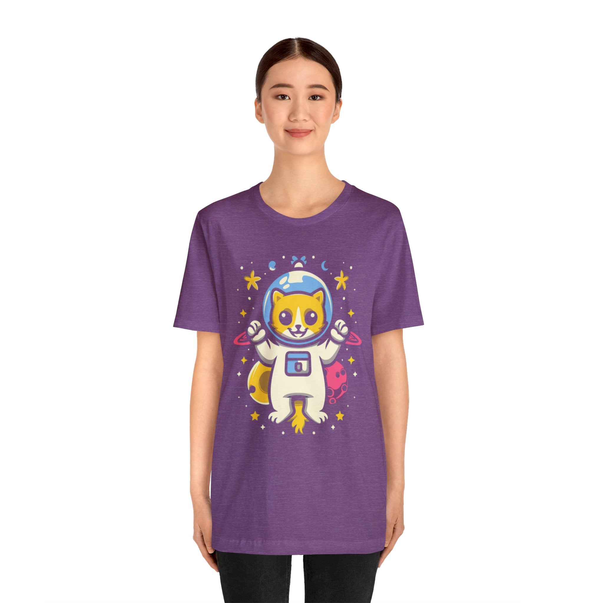 Astronaut Cat Unisex Jersey Short Sleeve Tee