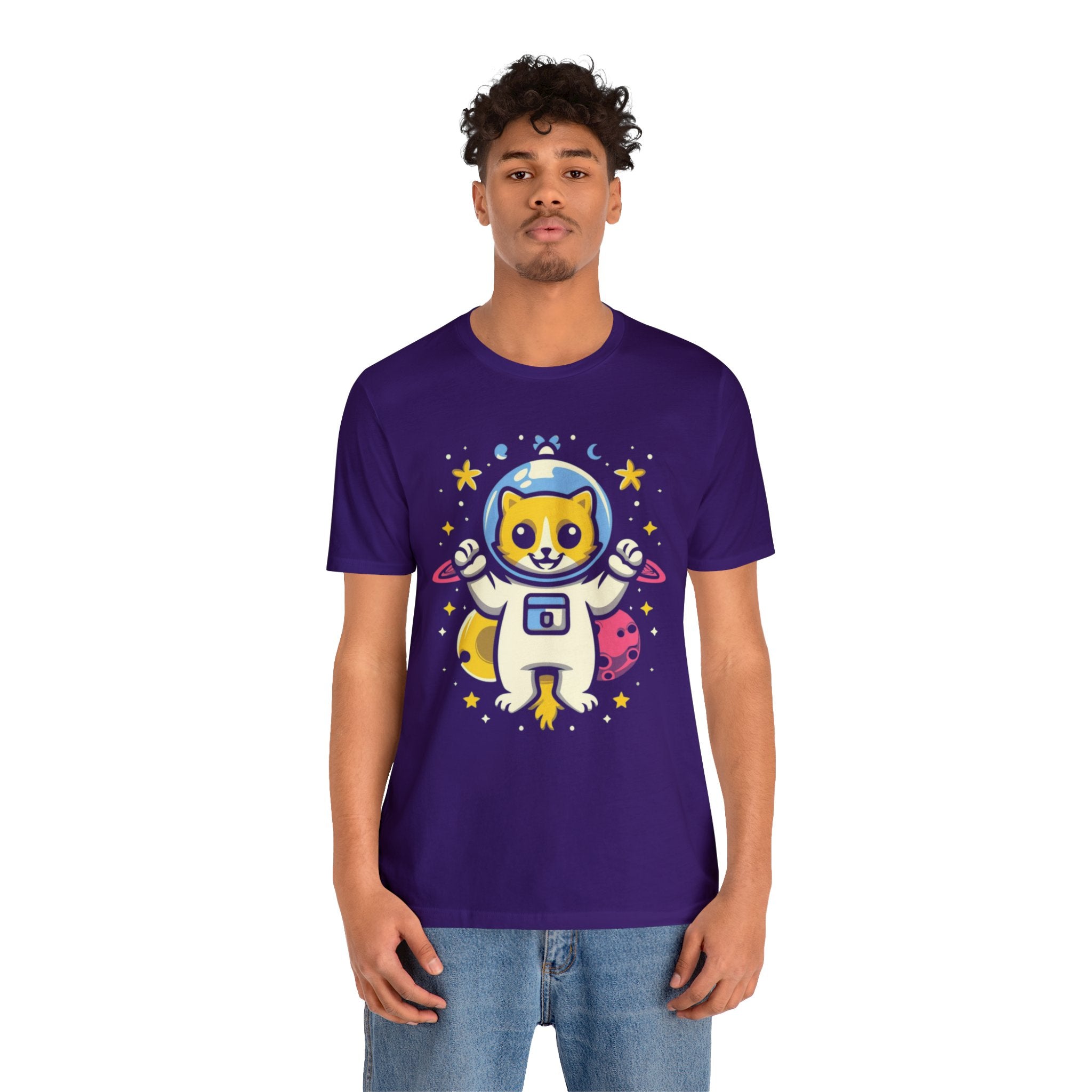 Astronaut Cat Unisex Jersey Short Sleeve Tee