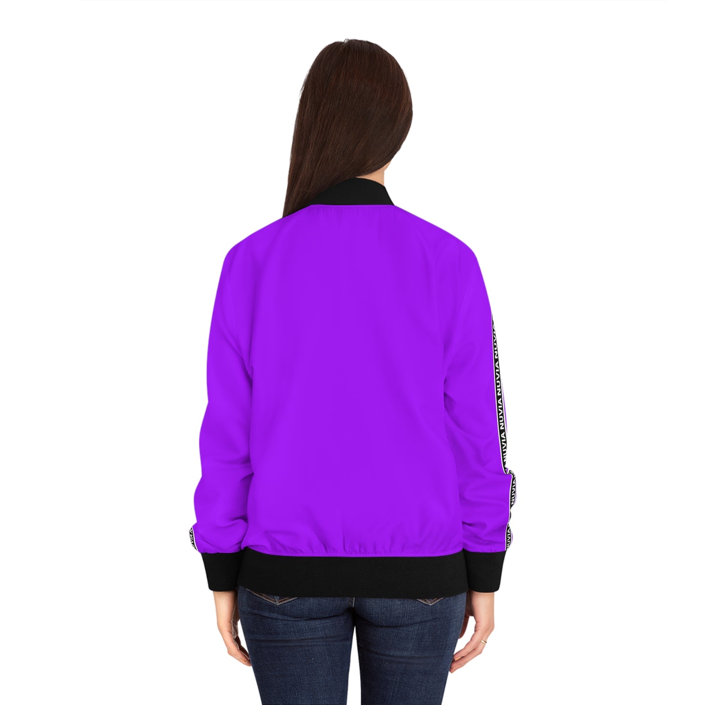 Nuvia purple Women's Bomber Jacket (AOP)