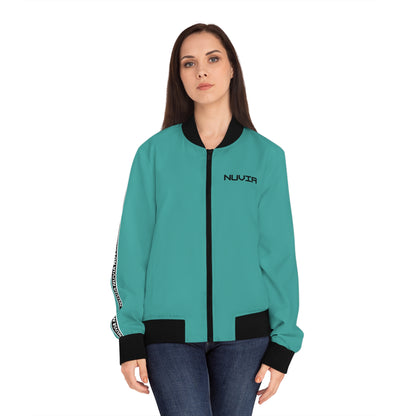 Nuvia green Women's Bomber Jacket (AOP)