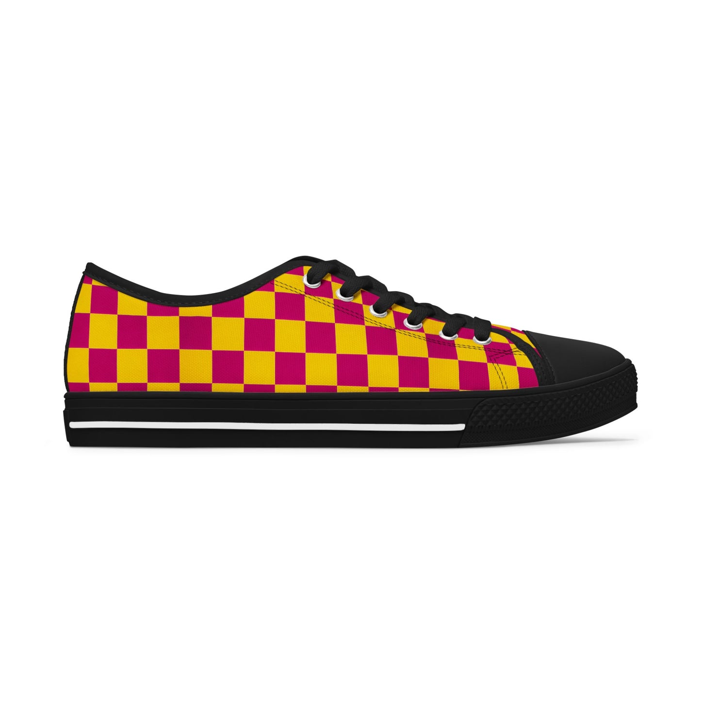 Vibrant Checkerboard Low Top Sneakers for Stylish Women, Trendy Footwear, Casual Chic, Summer Fashion, Unique Gift Idea