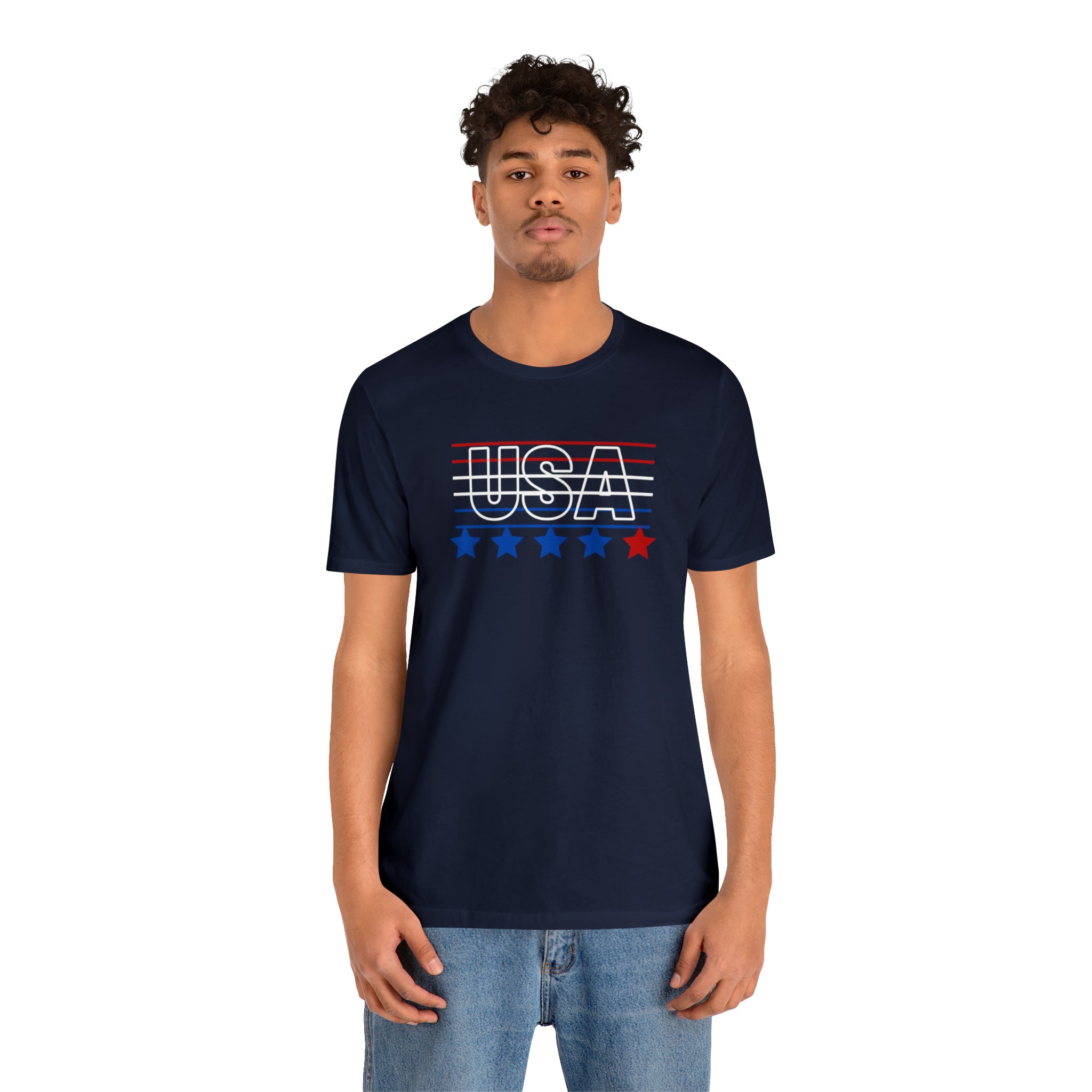 USA FLAG COLOR  UNISEX JERSEY T-SHIRT