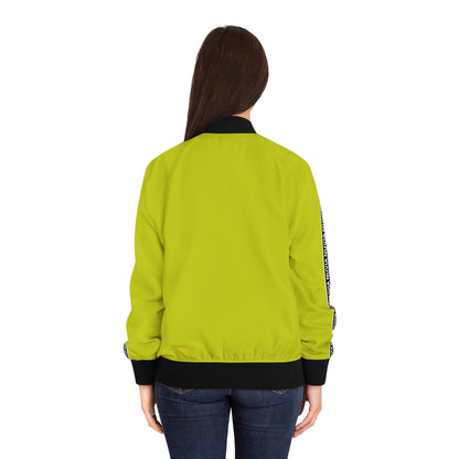 Nuvia lime green Women's Bomber Jacket (AOP)