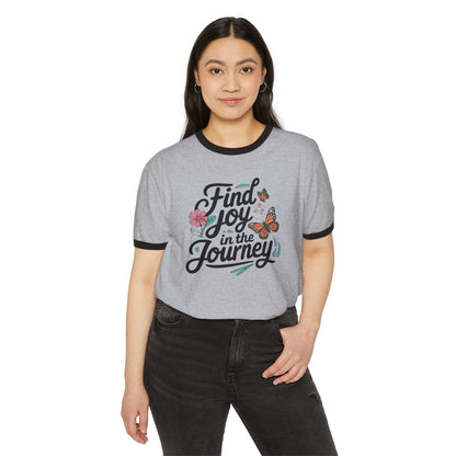 Find joy in the journey Unisex Cotton Ringer T-Shirt