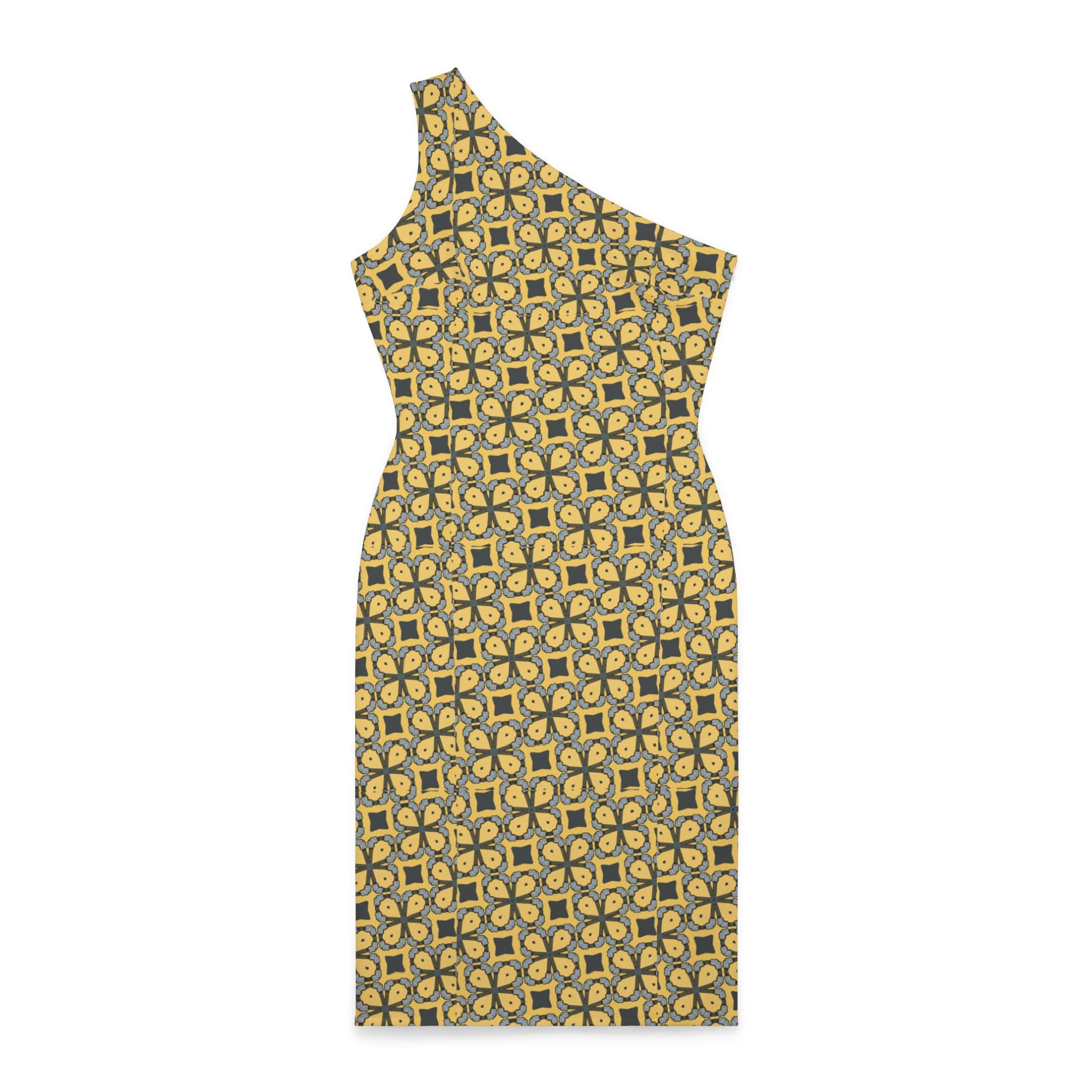 Mercy yellow flower one Shoulder Dress (AOP)