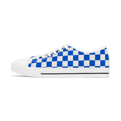 Blue Checkered Pattern Women's Low Top Sneakers - Stylish Casual Footwear, Fashionable Comfortable Shoes, Summer Sneakers, Trendy Gift for [...]