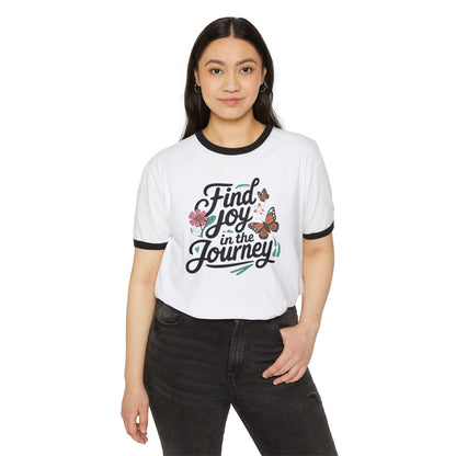 Find joy in the journey Unisex Cotton Ringer T-Shirt