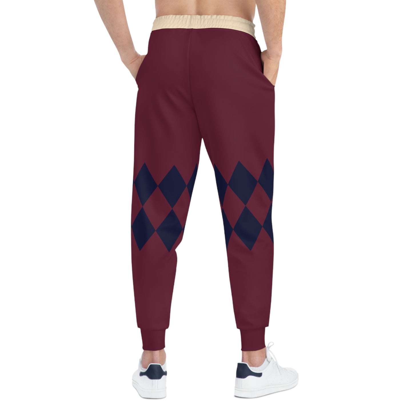 Burgundy Athletic Joggers (AOP)