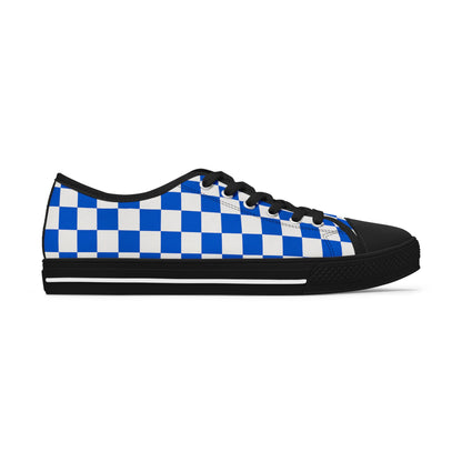 Blue Checkered Pattern Women's Low Top Sneakers - Stylish Casual Footwear, Fashionable Comfortable Shoes, Summer Sneakers, Trendy Gift for [...]