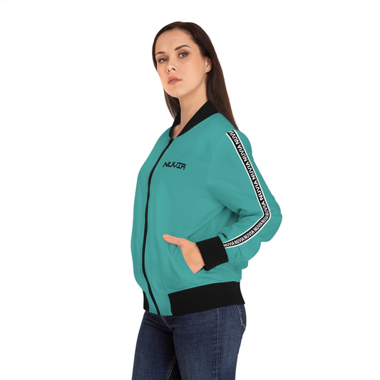 Nuvia green Women's Bomber Jacket (AOP)