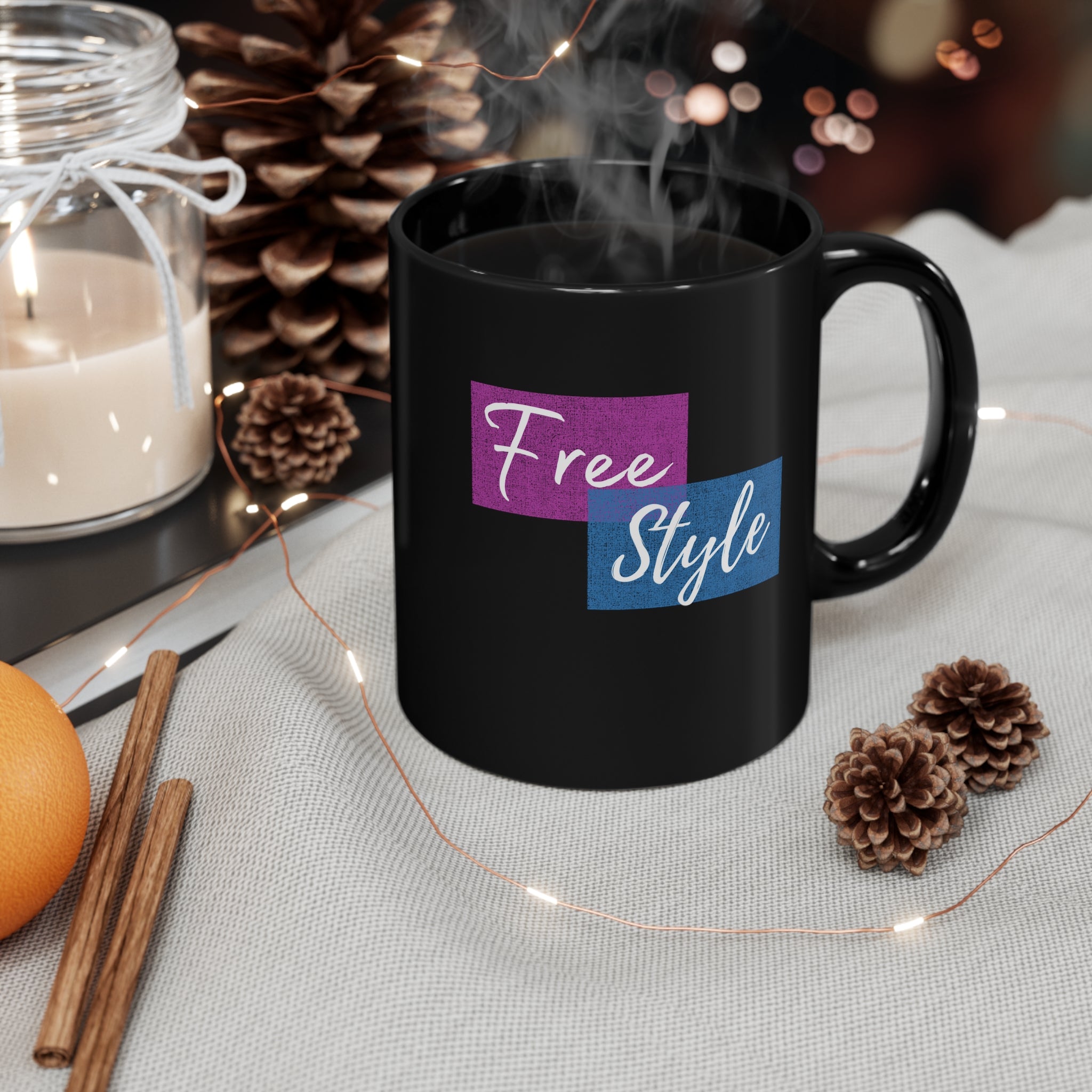 Free Style 11oz Black Mug