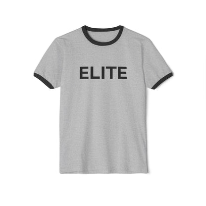 Elite Unisex Cotton Ringer T-Shirt, Casual Tee, Birthday Gift, Graphic Shirt, Everyday Wear, Relaxed Style, Comfortable Fashion