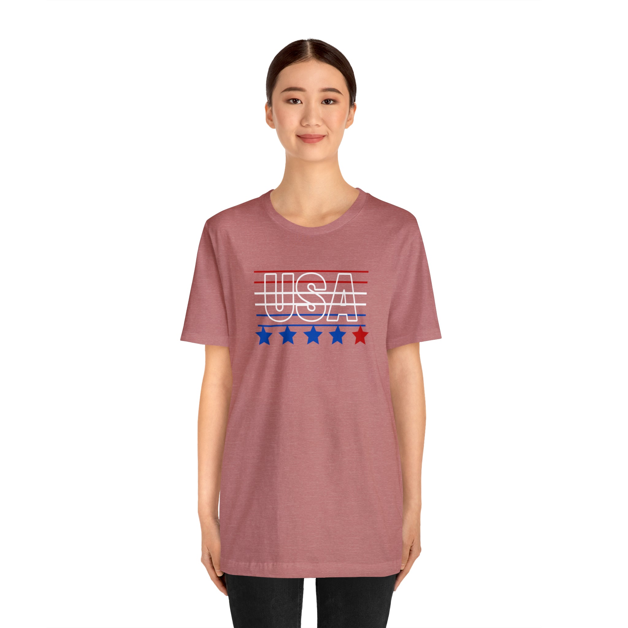 USA FLAG COLOR  UNISEX JERSEY T-SHIRT