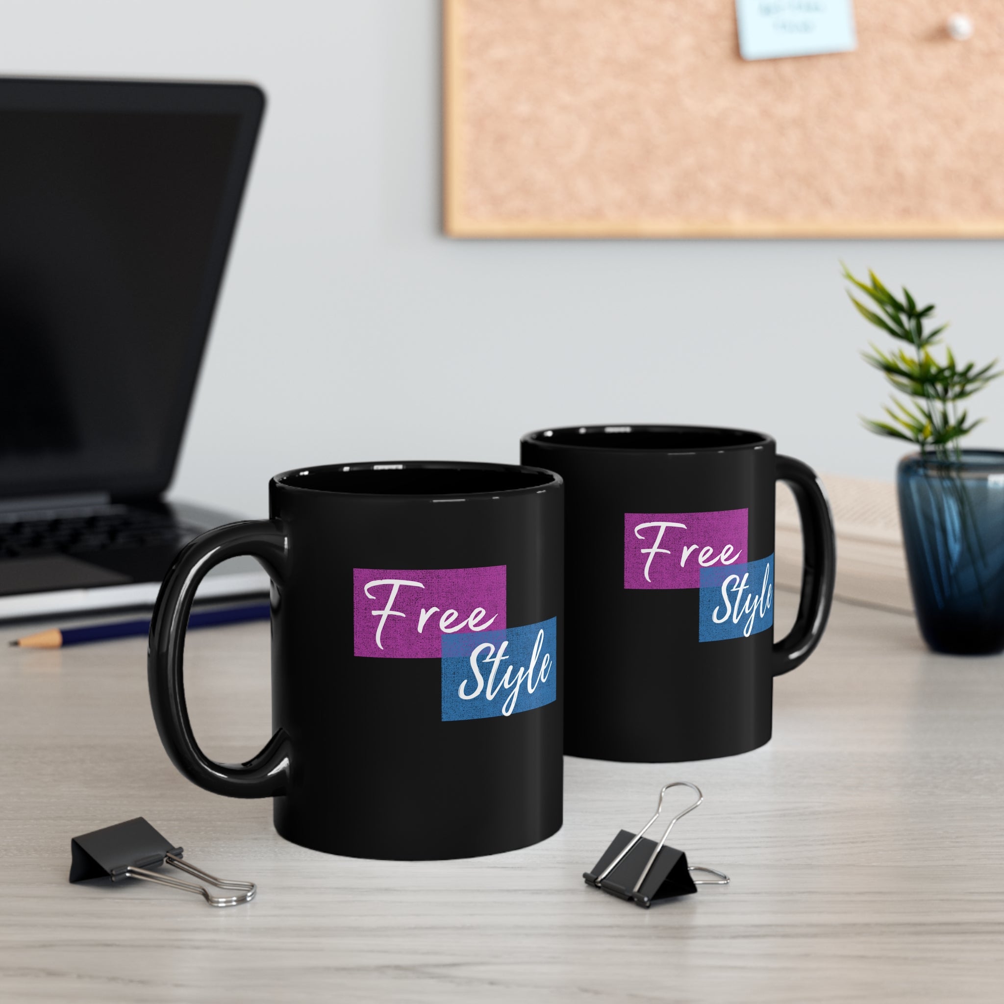 Free Style 11oz Black Mug