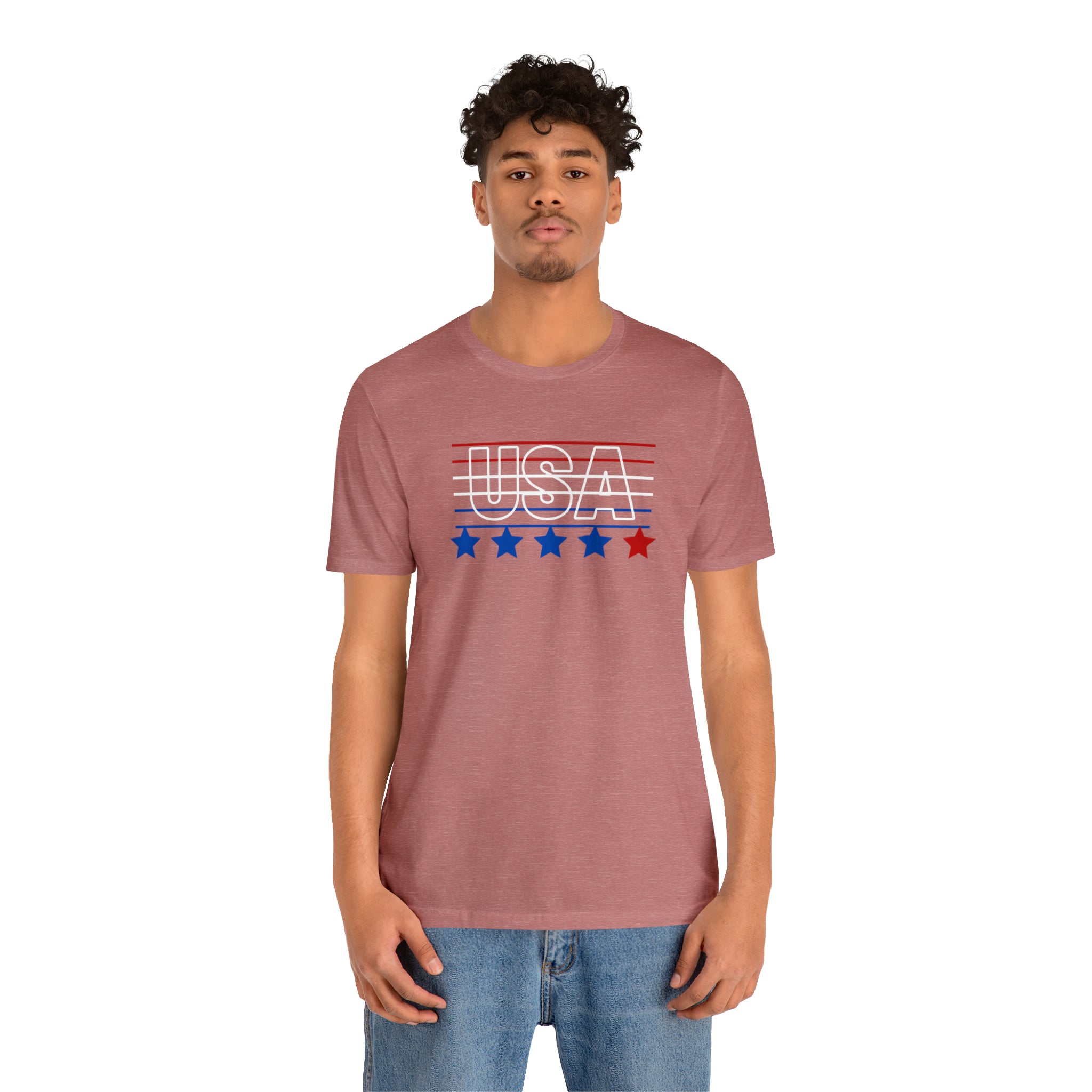 USA FLAG COLOR  UNISEX JERSEY T-SHIRT