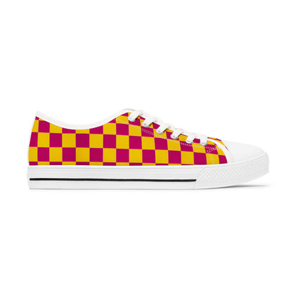 Vibrant Checkerboard Low Top Sneakers for Stylish Women, Trendy Footwear, Casual Chic, Summer Fashion, Unique Gift Idea