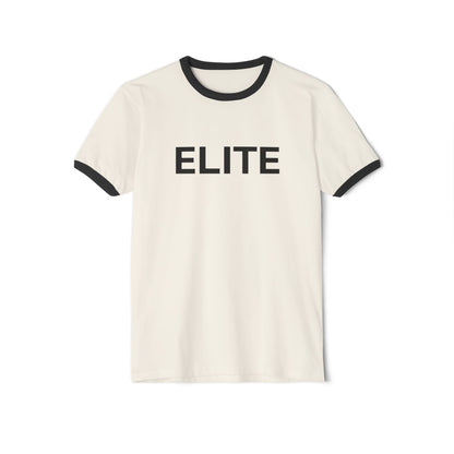 Elite Unisex Cotton Ringer T-Shirt, Casual Tee, Birthday Gift, Graphic Shirt, Everyday Wear, Relaxed Style, Comfortable Fashion