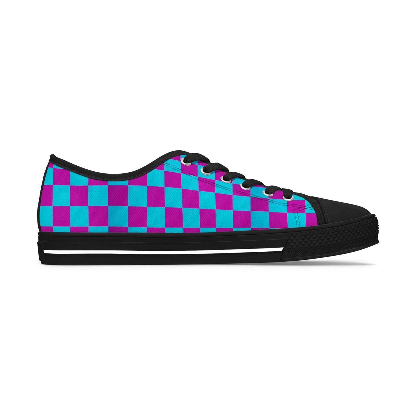 Vibrant Checkerboard Women's Sneakers, Retro Style Shoes, Casual Canvas Footwear, Gift for Her, Trendy Everyday Sneakers, Festival Ready