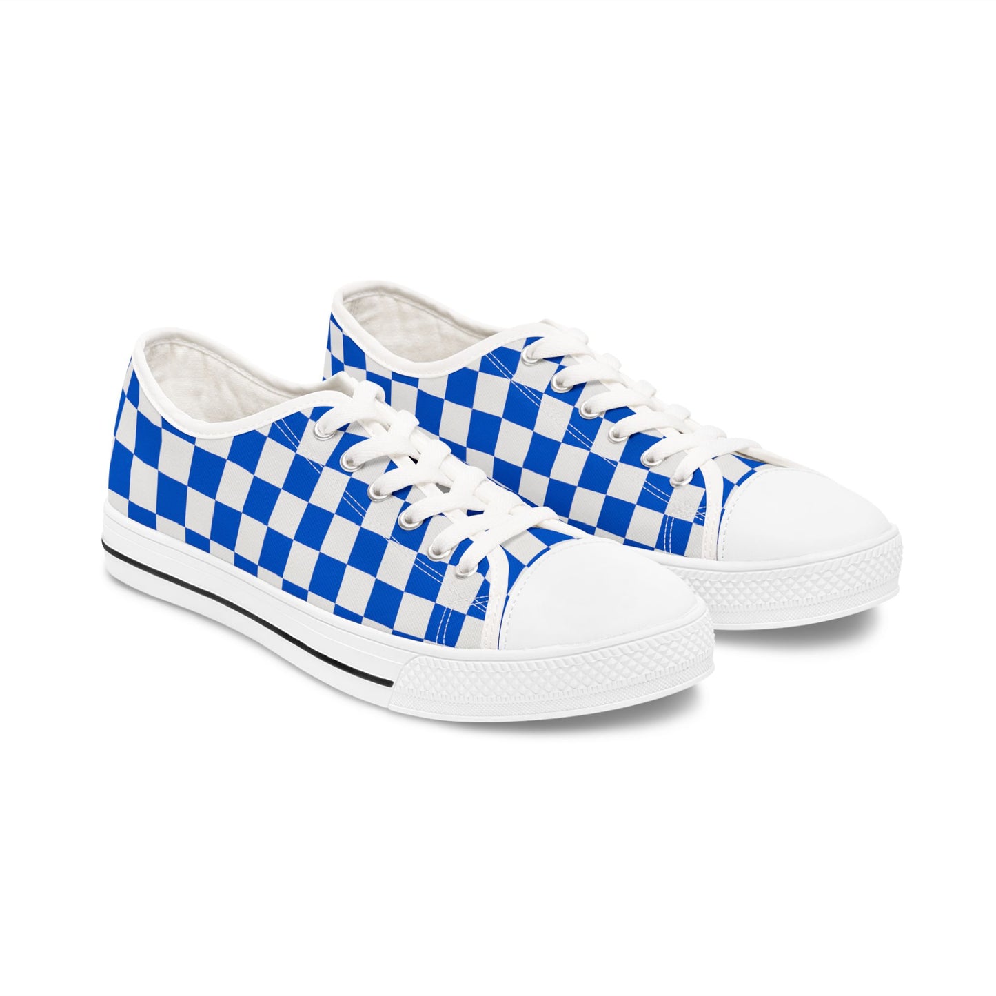 Blue Checkered Pattern Women's Low Top Sneakers - Stylish Casual Footwear, Fashionable Comfortable Shoes, Summer Sneakers, Trendy Gift for [...]
