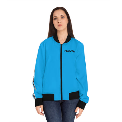 Nuvia bright blue Women's Bomber Jacket (AOP)