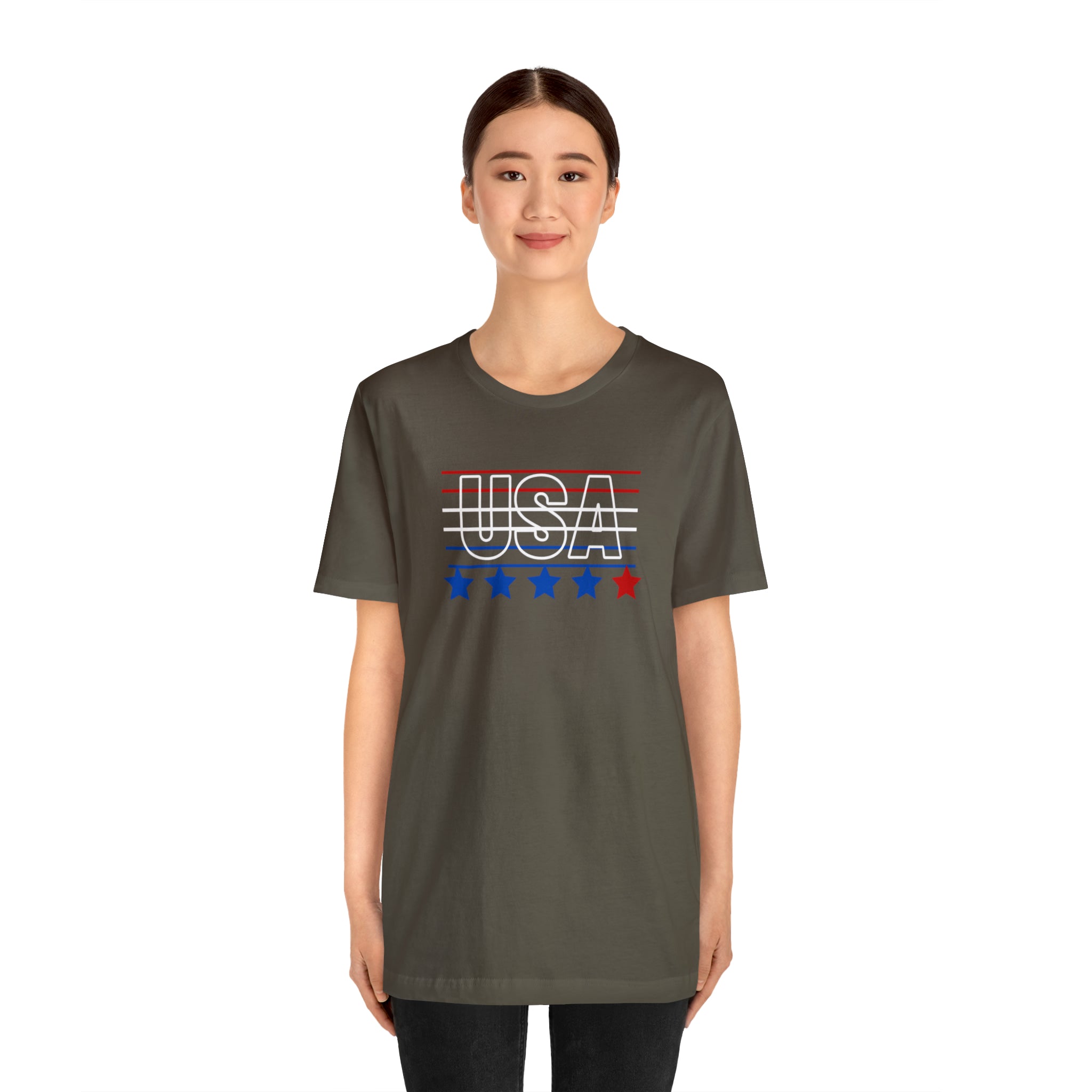 USA FLAG COLOR  UNISEX JERSEY T-SHIRT