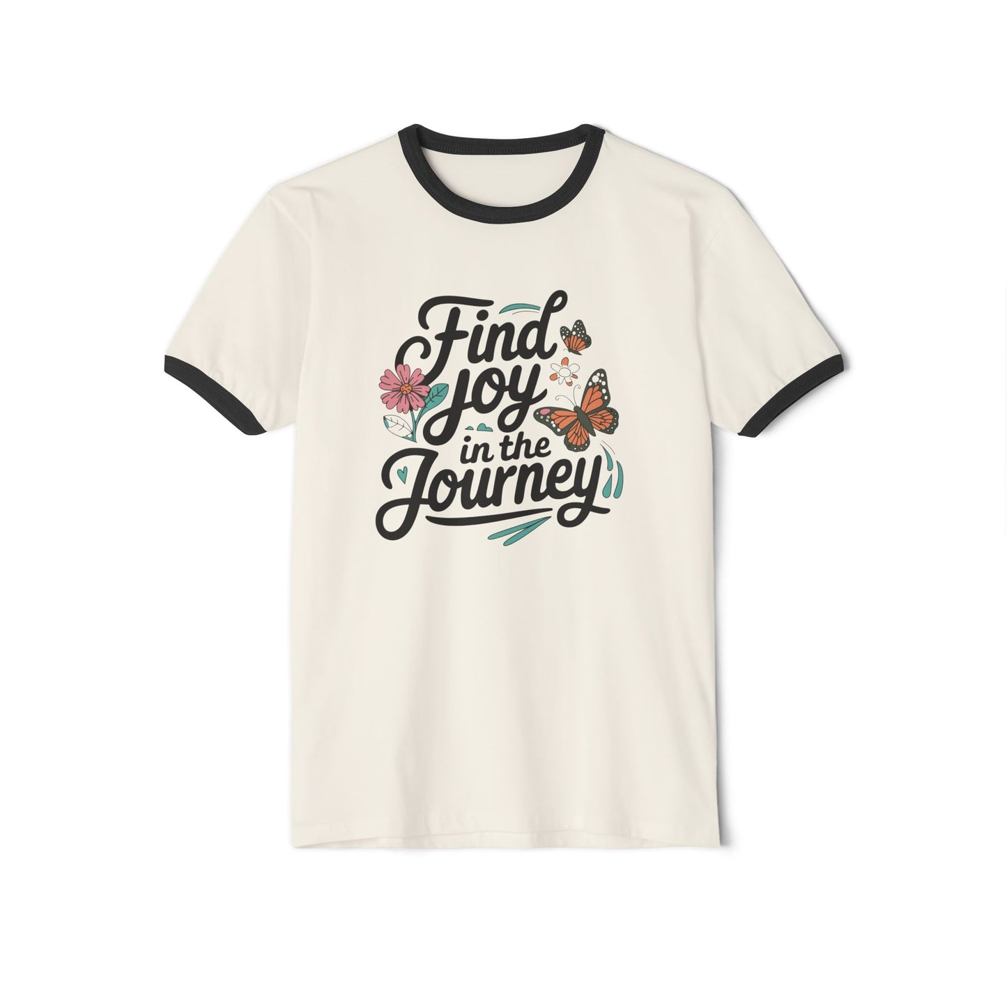 Find joy in the journey Unisex Cotton Ringer T-Shirt
