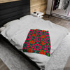 Red Floral Velveteen Plush Blanket