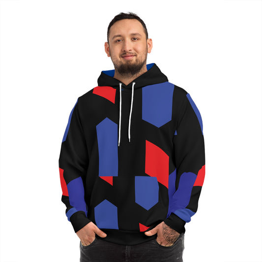 Geometric blue Colorblock Fashion Hoodie for Stylish Comfort