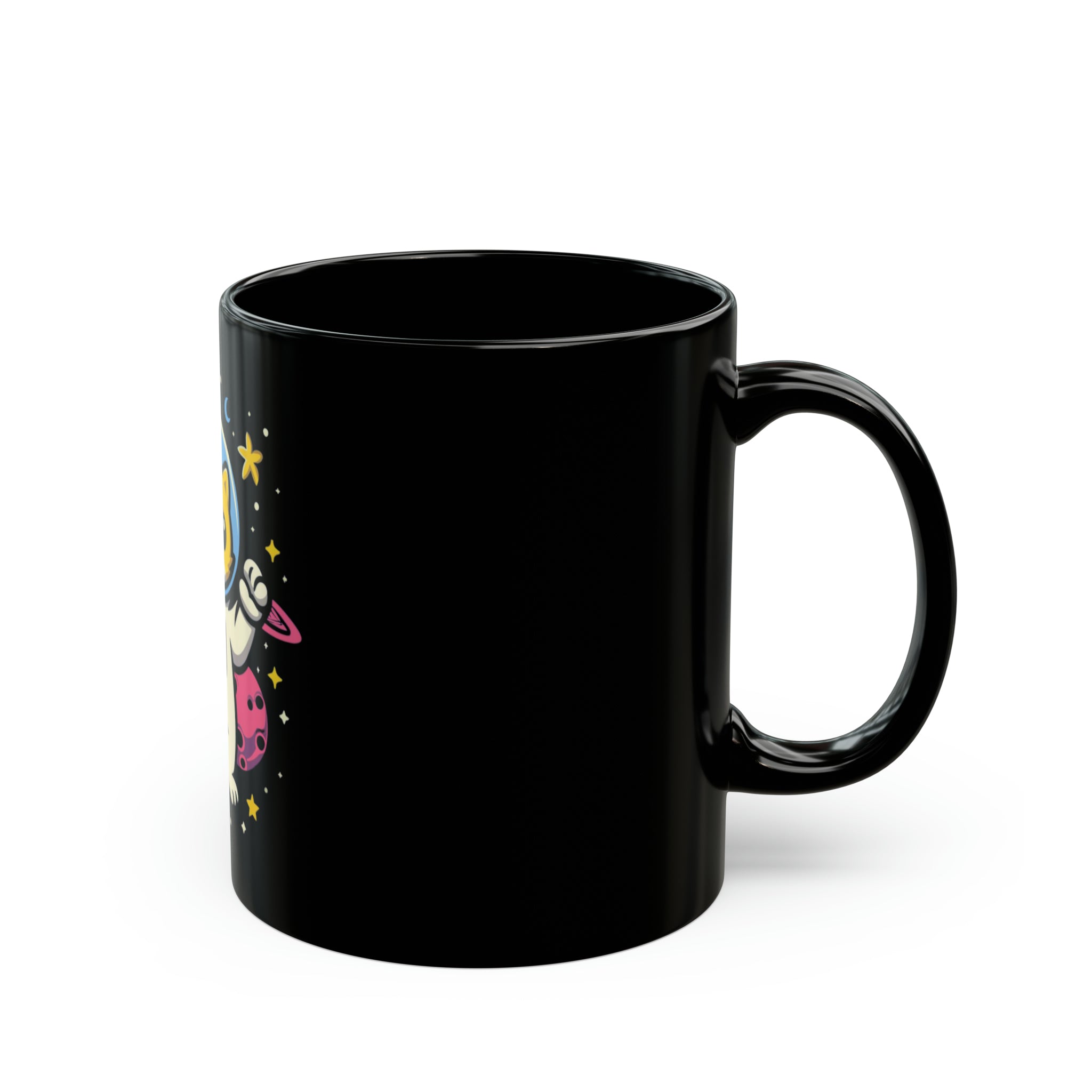 Astronaut Cat 11oz Black Mug