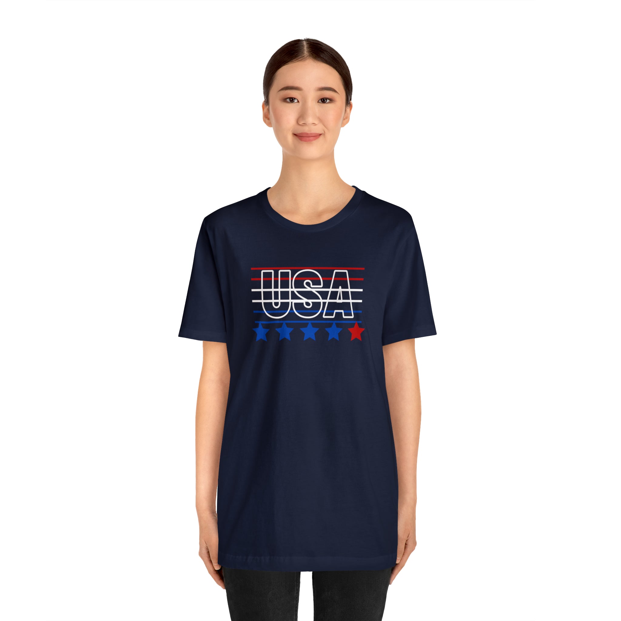 USA FLAG COLOR  UNISEX JERSEY T-SHIRT