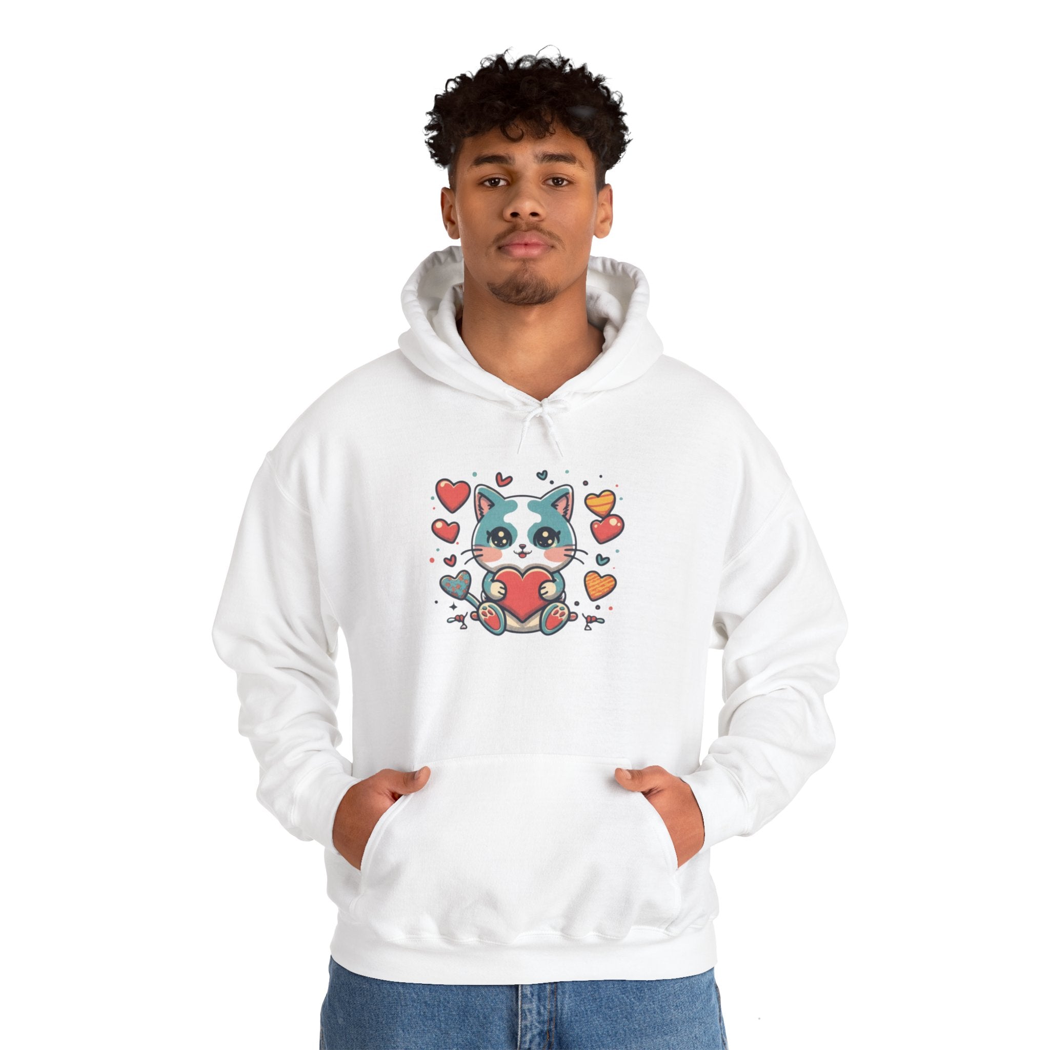 Cute Cat Unisex Heavy Blend™ Hooded Sweatshirt