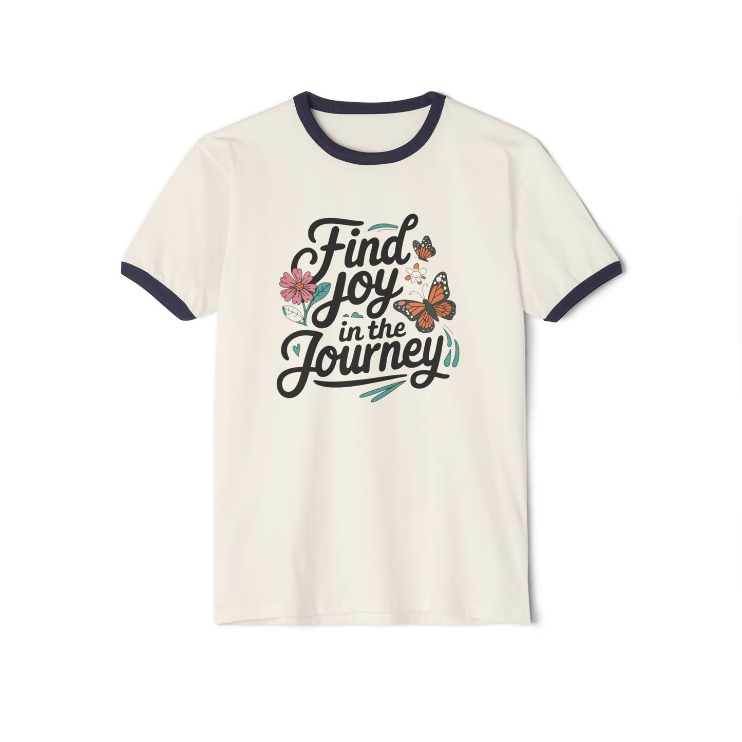 Find joy in the journey Unisex Cotton Ringer T-Shirt
