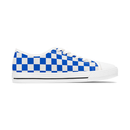 Blue Checkered Pattern Women's Low Top Sneakers - Stylish Casual Footwear, Fashionable Comfortable Shoes, Summer Sneakers, Trendy Gift for [...]