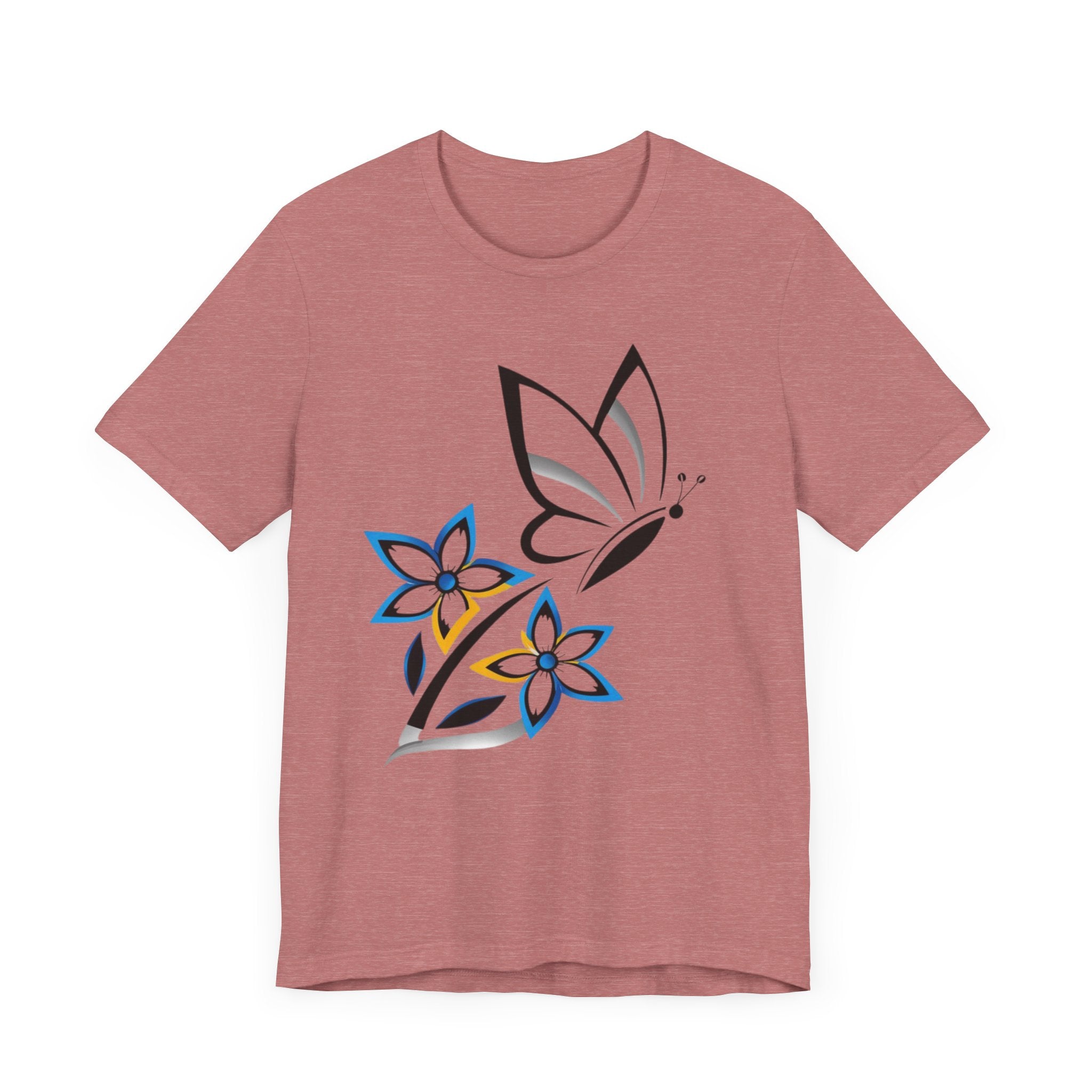 Butterfly & Flower Unisex Jersey Short Sleeve Tee