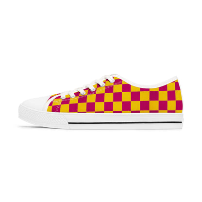 Vibrant Checkerboard Low Top Sneakers for Stylish Women, Trendy Footwear, Casual Chic, Summer Fashion, Unique Gift Idea