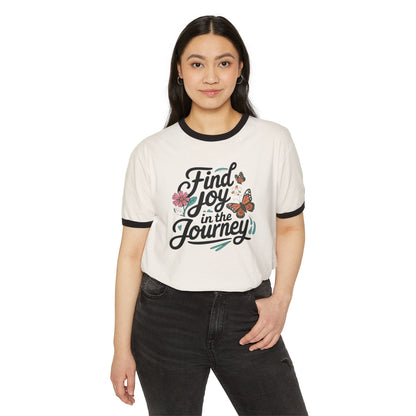 Find joy in the journey Unisex Cotton Ringer T-Shirt