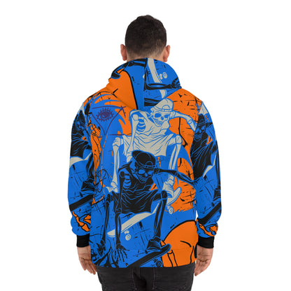 Eerie Vibes Fashion Hoodie - Skeleton Graphic Design for Halloween Celebrations